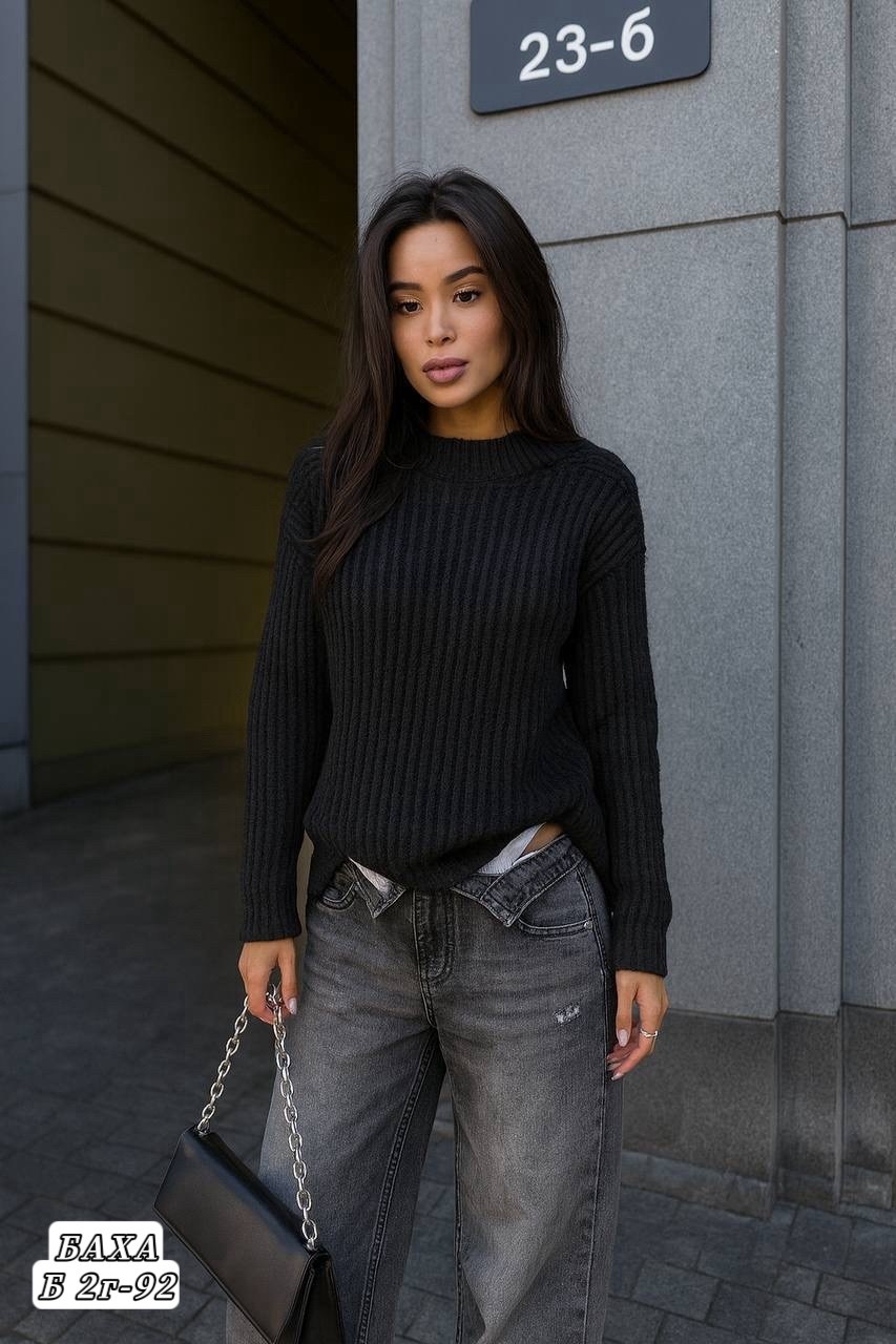 свитер женский,свитер оверсайз реглан рукав b&w brand,оверсайз свитер,свитер,свитер оверсайз черный
