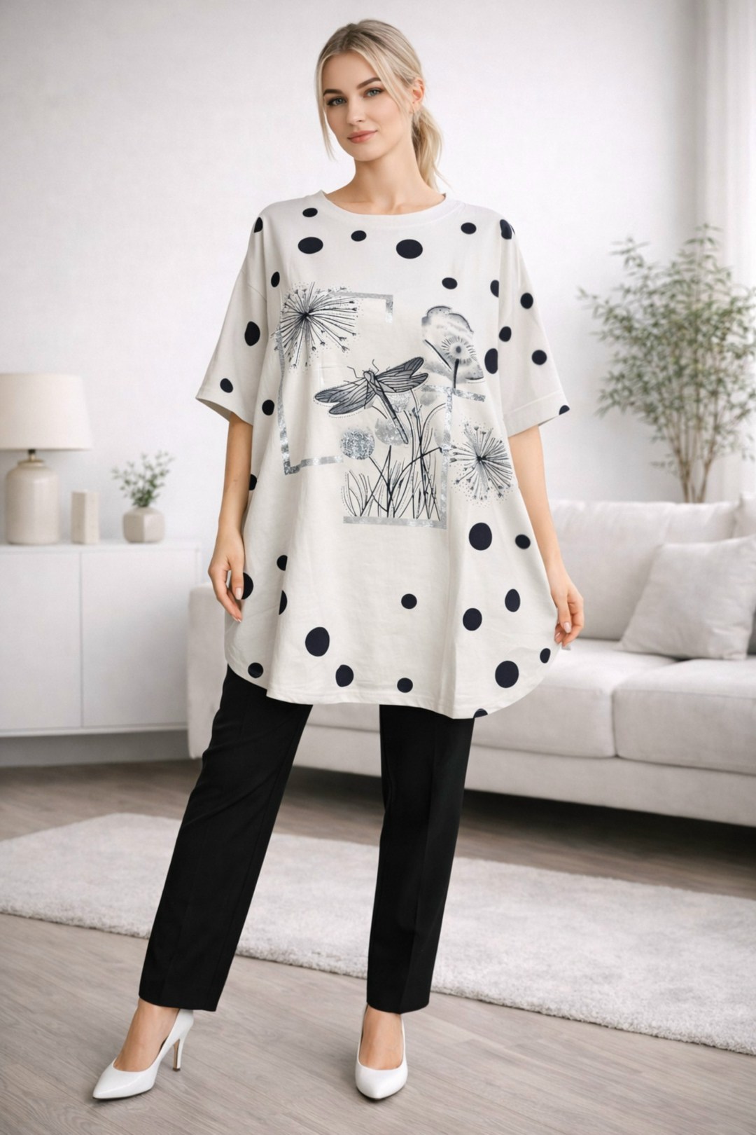 стильная блуза,туника нарядная,туника женская,туника с принтом,туника свободная