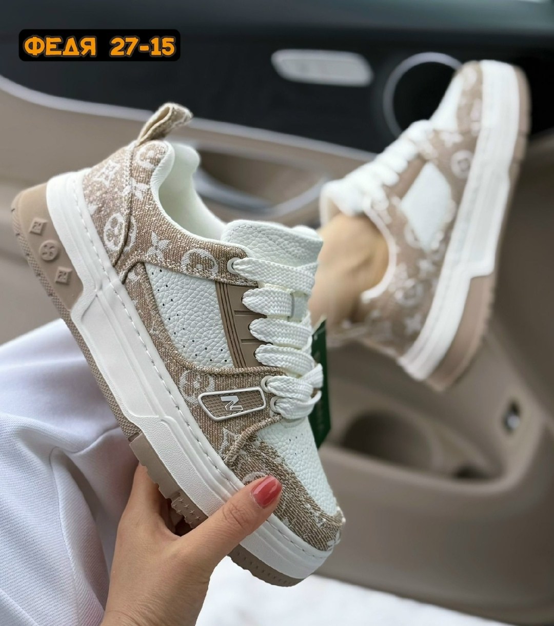 ,кроссовки женские,бежевые кроссовки луи виттон,женские кроссовки louis vuitton lv trainer бежевые,кроссовки луи виттон женские