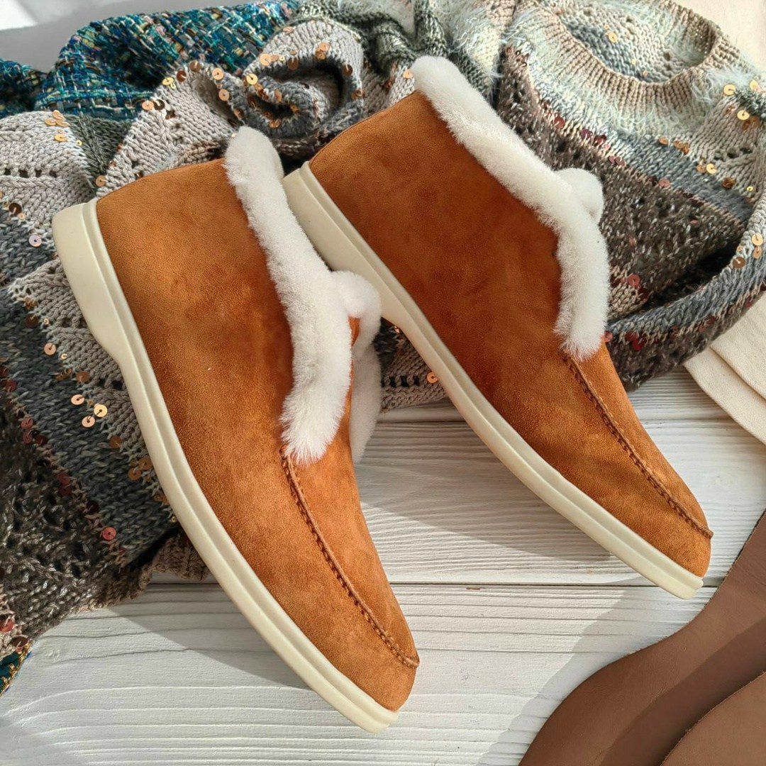 женские лоферы loro piana open walk с мехом,loro piana зимние лоферы,ботинки лоро пиано,лоферы loro piana,лоферы из натуральной замши зимние loro piana