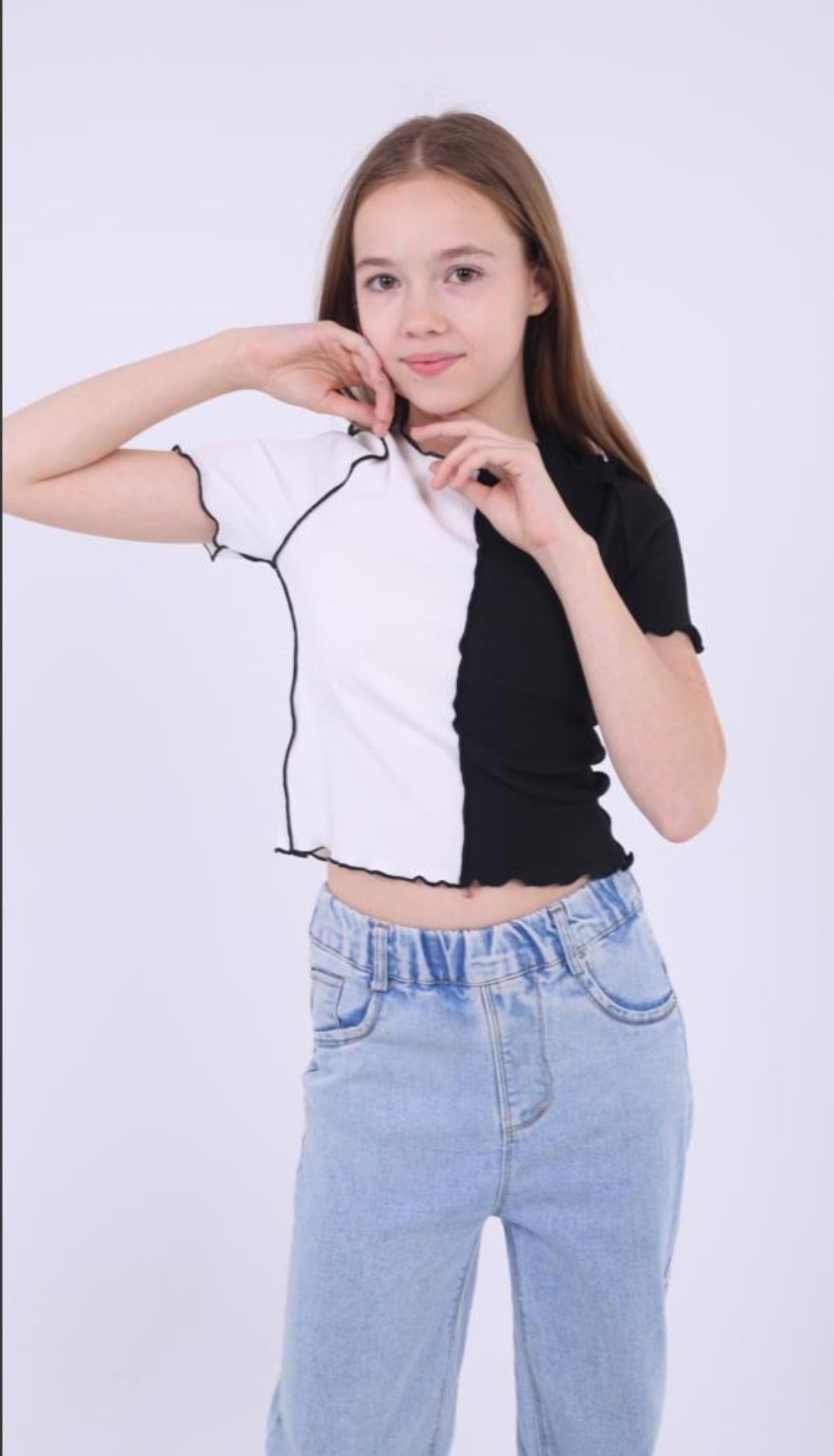 двухцветная футболка,кроп топ,одежда для подростка,футболки женская