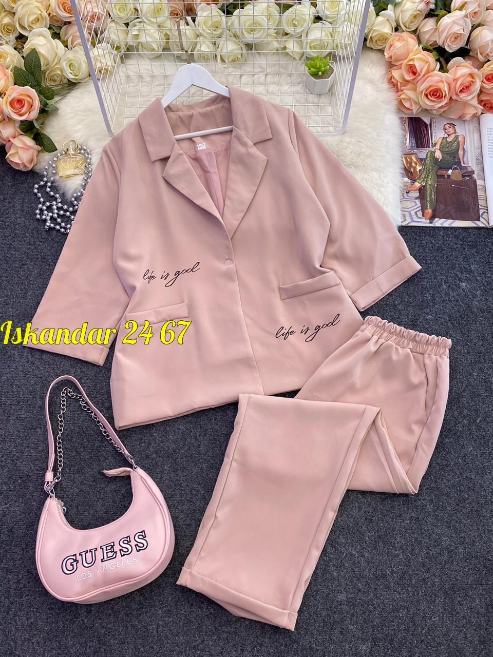 брючный костюм dilanavip 2056 пудра двойка,костюм брючный женский юрс,брючный костюм dilana vip 2056 розовый,женский брючный костюм,пудровый костюм женский брючный