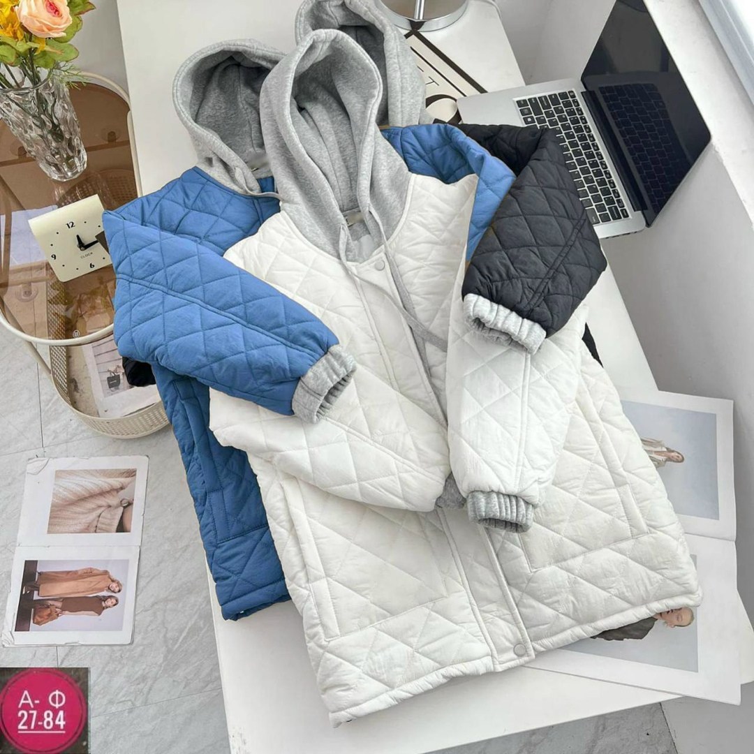 стеганая куртка женская,стеганая куртка с капюшоном,куртка зимняя женская,куртка повседневная,куртка женская оверсайз с капюшоном средней длины