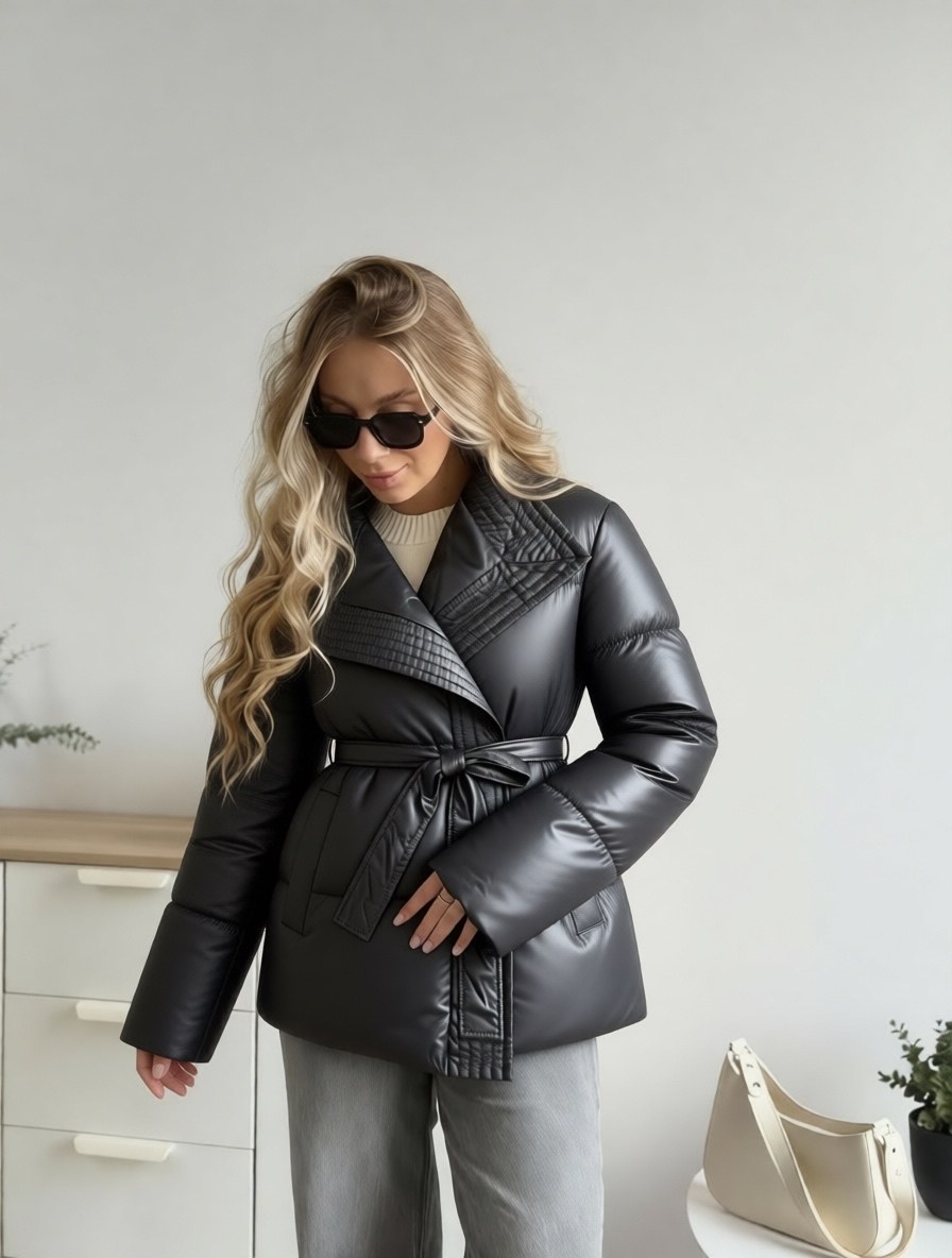 демисезонная куртка,пуховик с поясом,куртка с поясом,женская куртка,женский пуховик