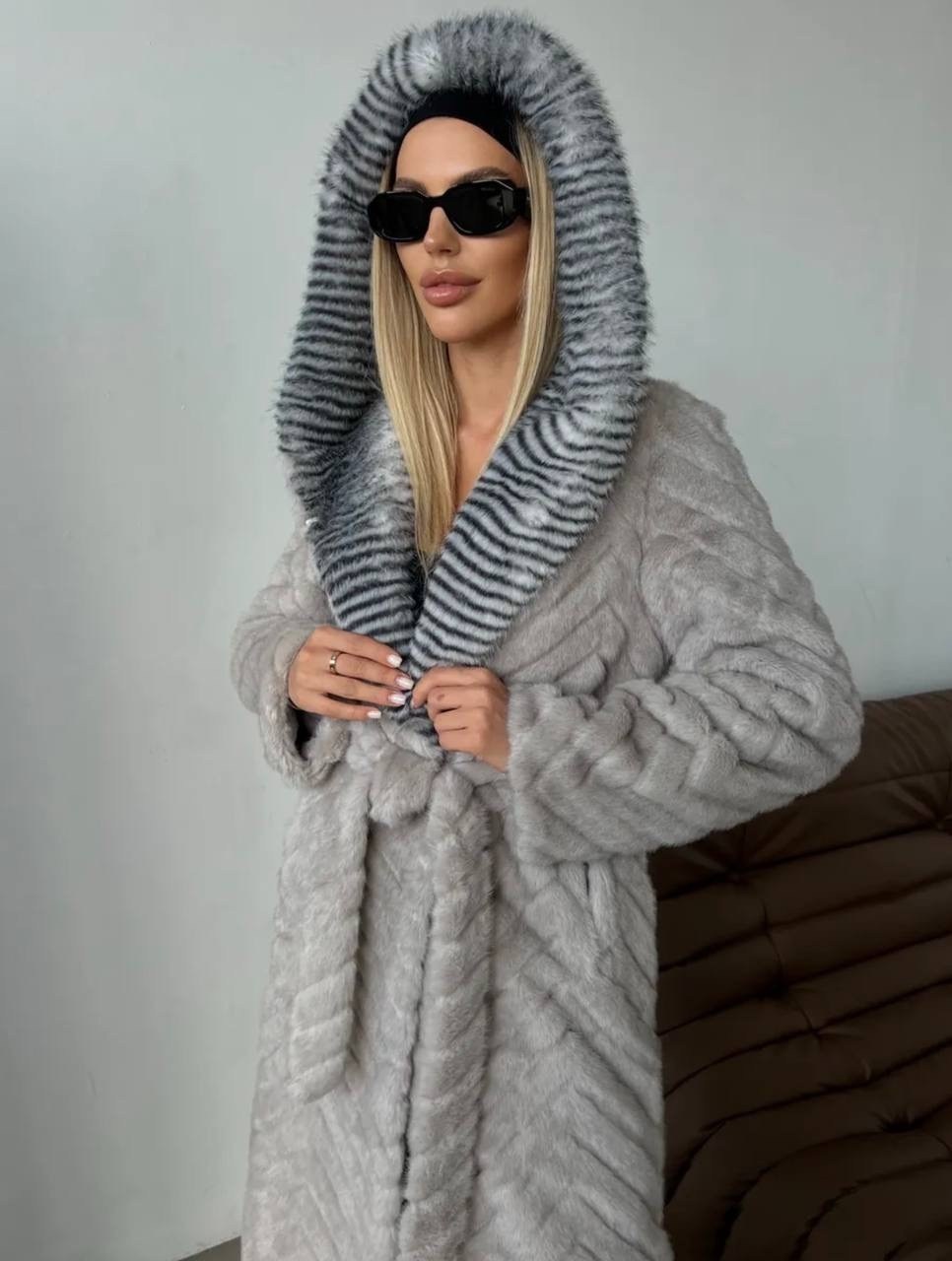 шуба длинная экомех серая 110см yana furs,шуба из качественного экомеха под норку,шуба женская,шуба искусственная,шуба