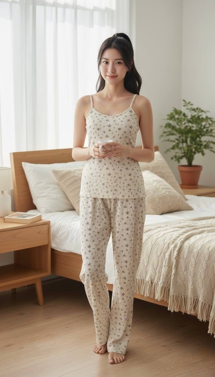 женские пижамные комплекты,пижама fresh blossom муслиновая,пижама тройка со штанами ninelya dream,комплект пижама,модная пижама