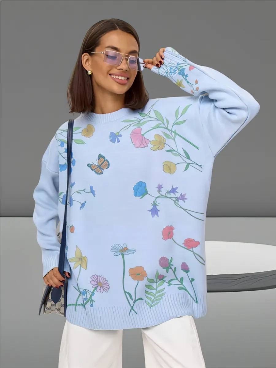 свитер оверсайз длинный с принтом tien brand,кофта оверсайз с принтом,кофта оверсайз нарядная,кофта оверсайз,свитер оверсайз с принтом