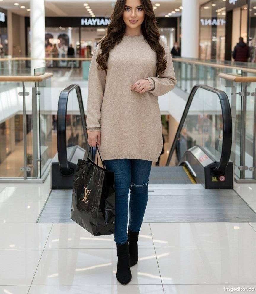 свитер удлинённый однотонный вязаный yanalis 108380010,свитер оверсайз,свитера женские,свитера туники,вязаные свитера женские