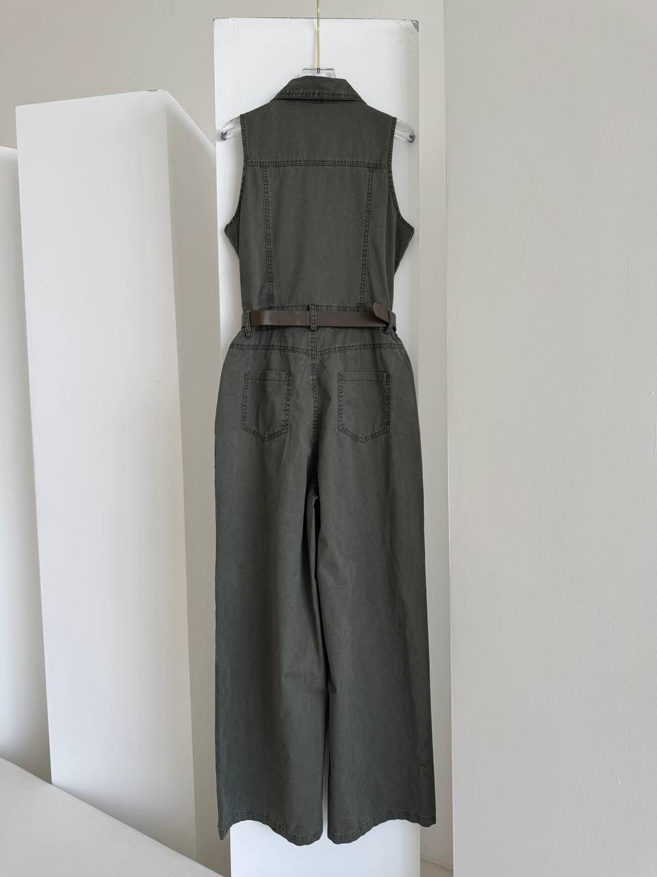 хлопковый комбинезон,комбинезон,комбинезон женский,комбинезон женский хаки,комбинезон в стиле сафари