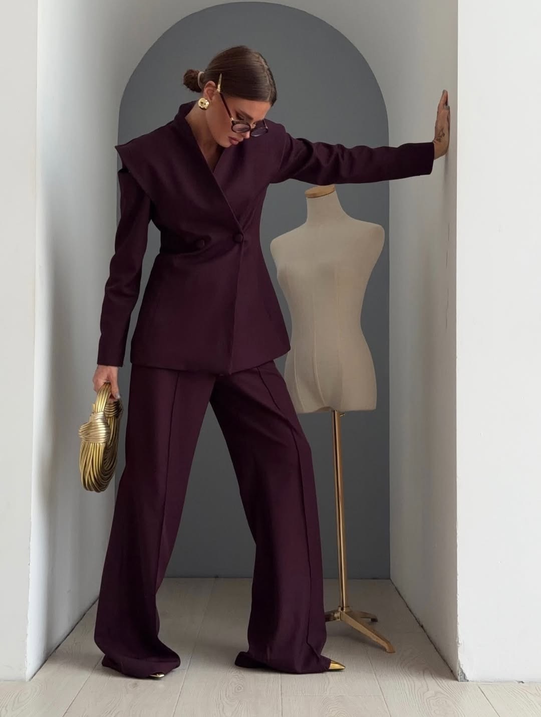 брючный костюм,костюм брючный женский,женский костюм,костюм dilanavip 2123 марсала,брюки pirs 5524 марсала