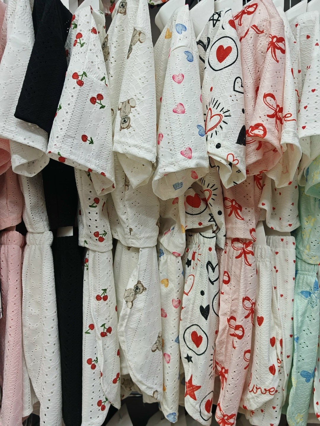 пижама с сердечками с шортами и топом костюм летний для дома umood 218997300,пижама женская с шортам,пижама с шортами,пижама с сердечками с шортами и топом костюм летний для дома umood,пижама женская