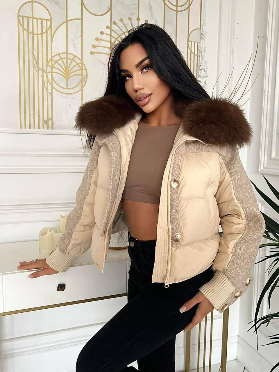 куртка с ламой мех съемный наполнитель пух,женская куртка,бомбическая куртка max mara с натуральным мехом,куртка натуральный мех,куртка с мехом