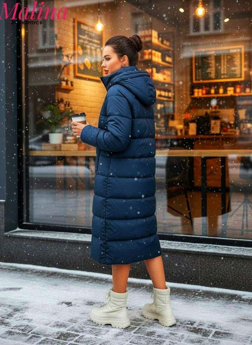 женские пуховики,пуховик зимний,куртка зимняя женская,пуховик пальто,длинное стеганое пальто-пуховик с объемным капюшоном