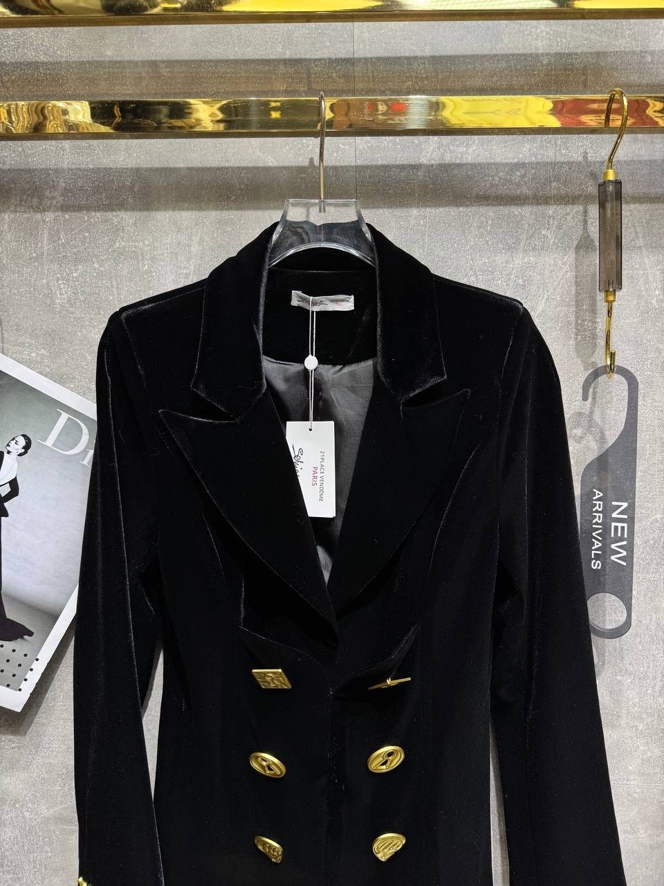 бархатный двубортный блейзер с лацканами и золотыми пуговицами,черный бархатный блейзер для женщин тонкий двубортный пиджак на пуговицах,женский бархатный пиджак,бархатный пиджак с золо