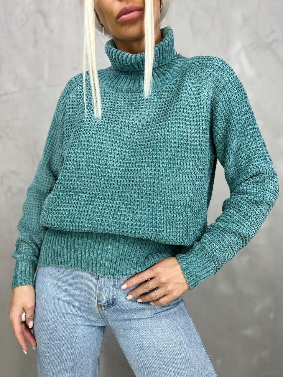 свитер вязаный с горлом,вязаные свитера женские,женский свитер,свитер вязаный с горлом цвет фиолетовый,вязаный свитер