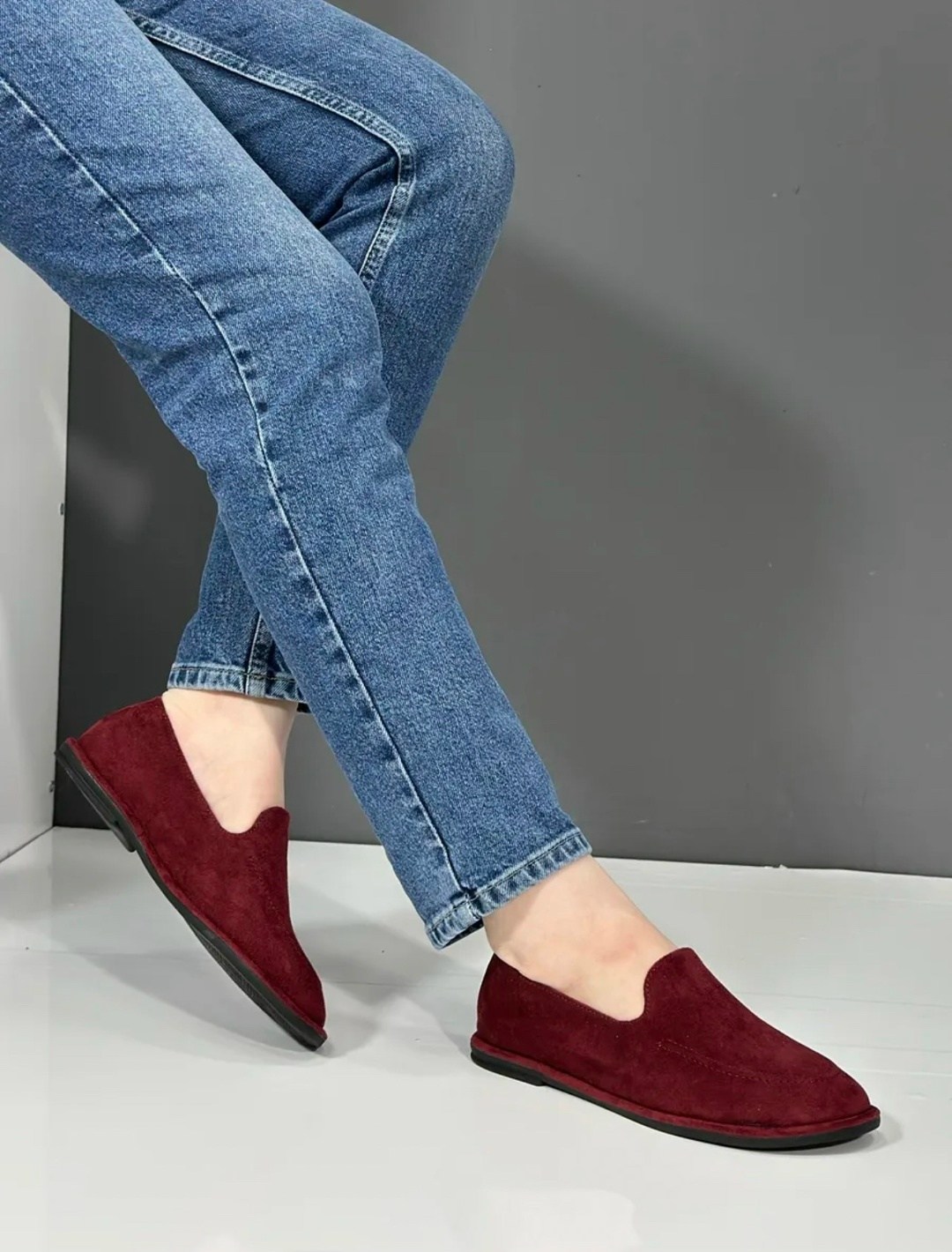 туфли лоферы замшевые на плоской подошве,,эконика лоферы бордовые,лоферы замшевые,лоферы замш