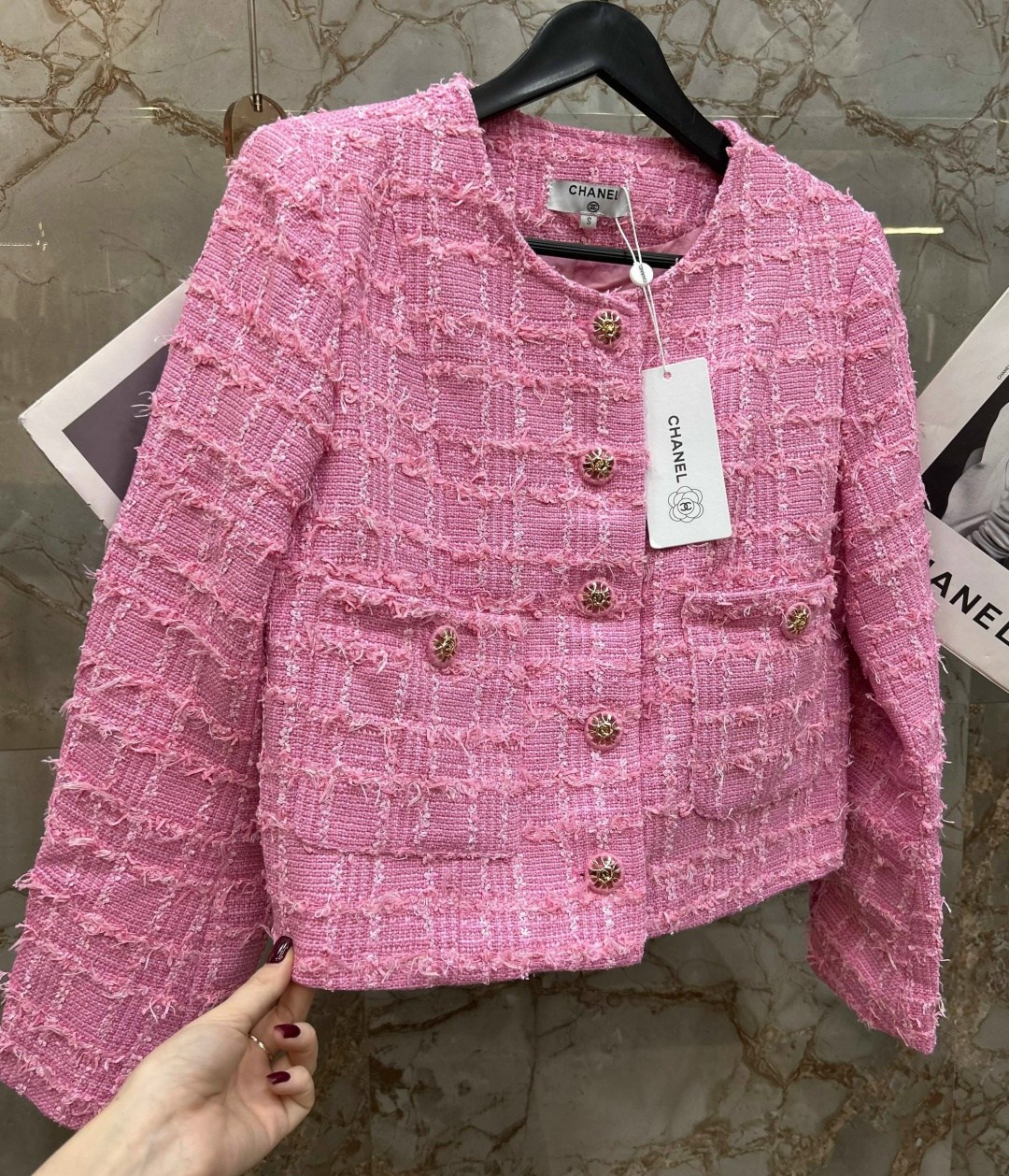 женский твидовый костюм из двух предметов,женский костюм из двух предметов розовый твидовый,женский твидовый костюм с юбкой,unxx осенняя твидовая юбка комплект из 2 предметов корейское однобортное,жен