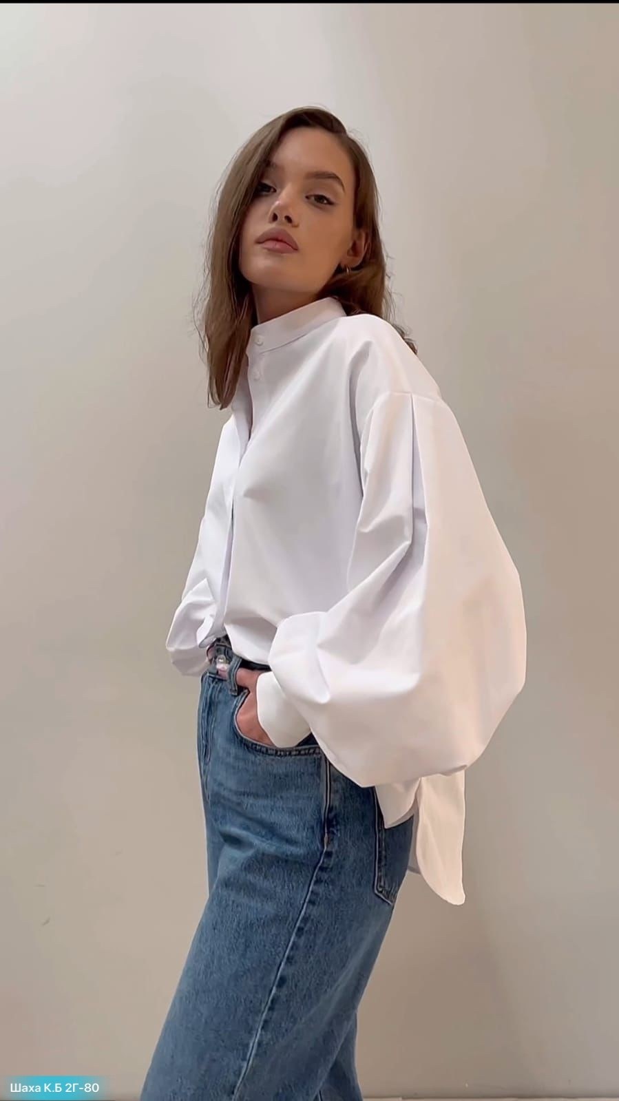 рубашка офисная оверсайз с пышными рукавами cassa marina,рубашка оверсайз с пышным рукавом белого оттенка,рубашка оверсайз с пышным рукавом olesa chugunova цвет белый,рубашка оверсайз с пышными рукава