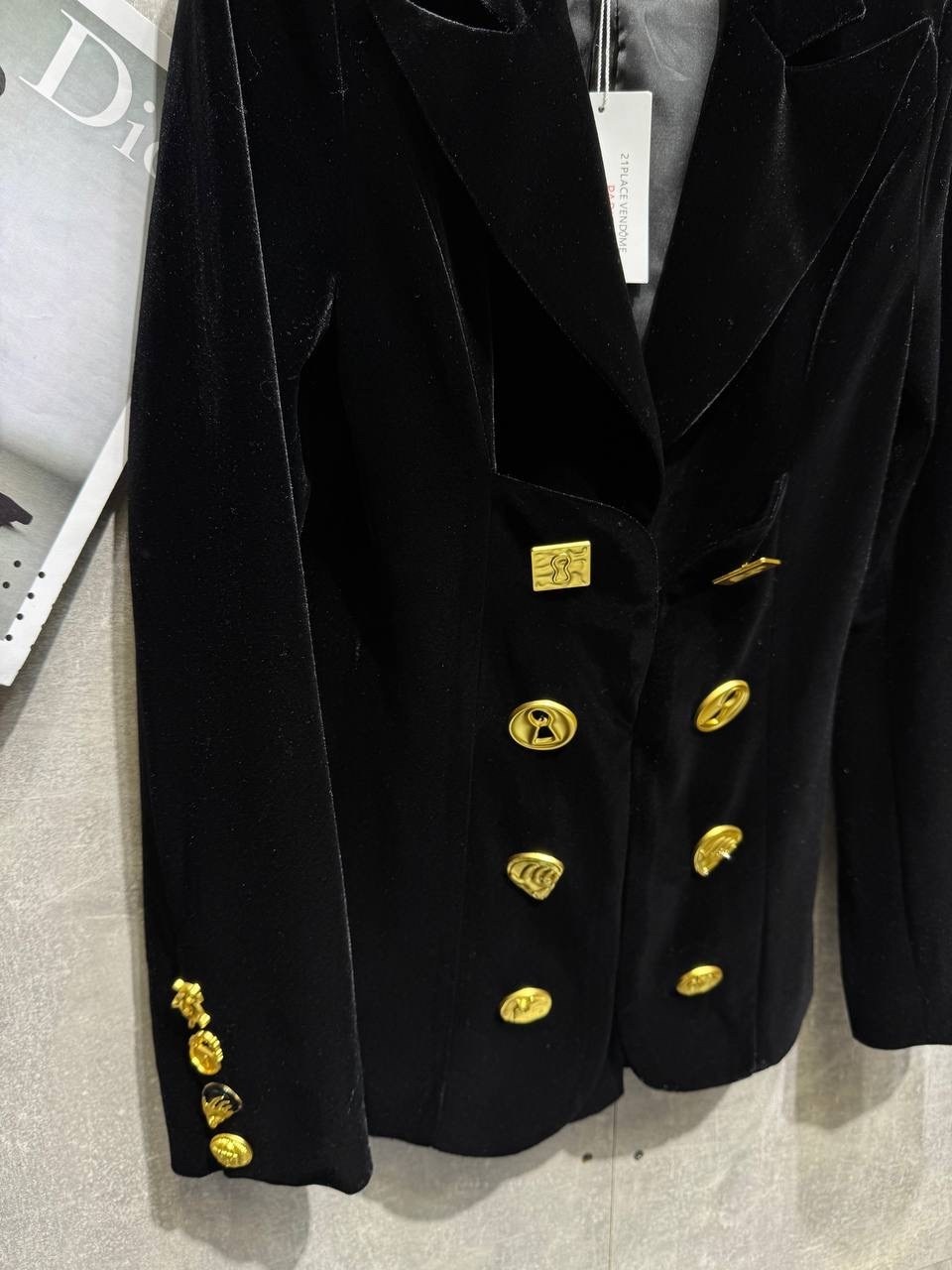 бархатный двубортный блейзер с лацканами и золотыми пуговицами,черный бархатный блейзер для женщин тонкий двубортный пиджак на пуговицах,женский бархатный пиджак,бархатный пиджак с золо