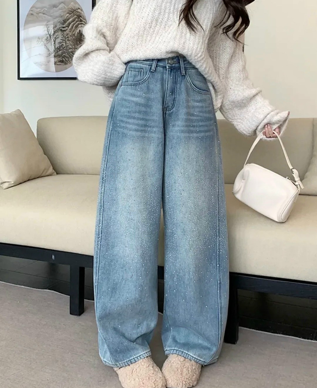женщины светло -голубые джинсы y2k harajuku,женские джинсовые брюки с широкими штанинами,модные джинсы,джинсы широкие,широкие джинсы со стразами
