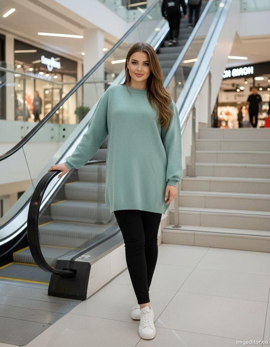 свитер удлинённый однотонный вязаный yanalis 108380010,свитер оверсайз,свитера женские,свитера туники,вязаные свитера женские