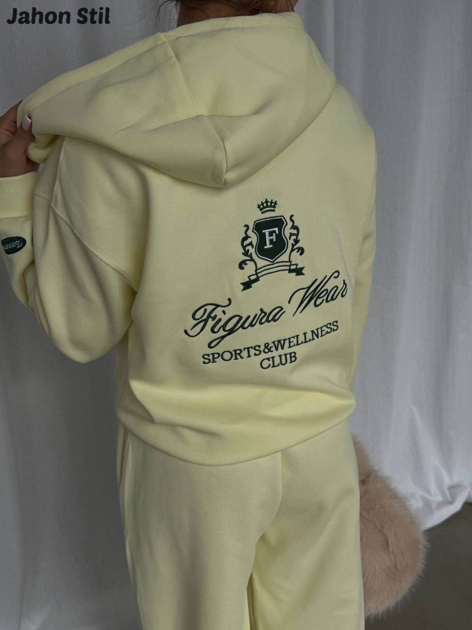 костюм спортивный на молнии палаццо с кулиской liya цвет желтый,спортивный костюм с брюками на кулиске tennis club w suits цвет лимонный желтый,костюм женский,костюм спортивный на молнии палаццо с кул