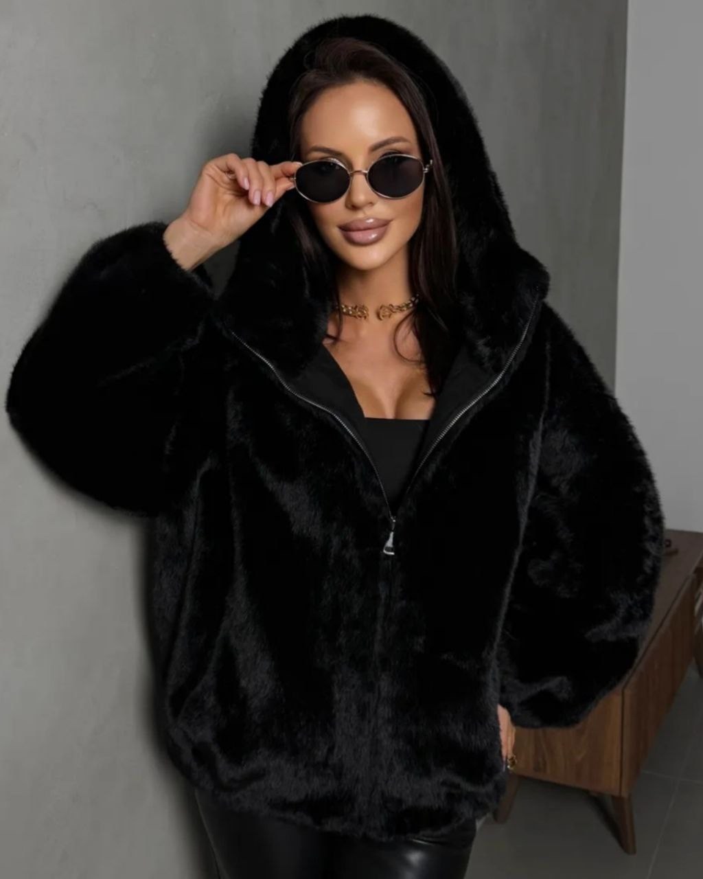 шуба искусственная экошуба зимняя с капюшоном (oversize) n&t store,норковая шуба,эко шуба искусственная женская короткая с капюшоном mogo,шубка,норковая шуба с капюшоном