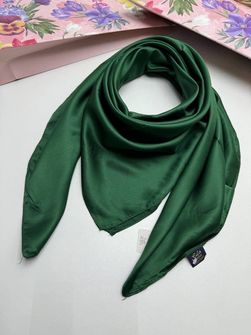 платки шелковые,платок женский однотонный,шелковый платок 100х100,платки шейный,платок диор черный