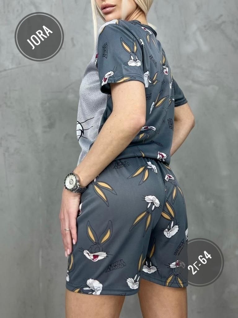 пижама с багз банни женская,пижама женская,пижама багз банни розовая tim's choice,пижама женская костюм,пижама розовый