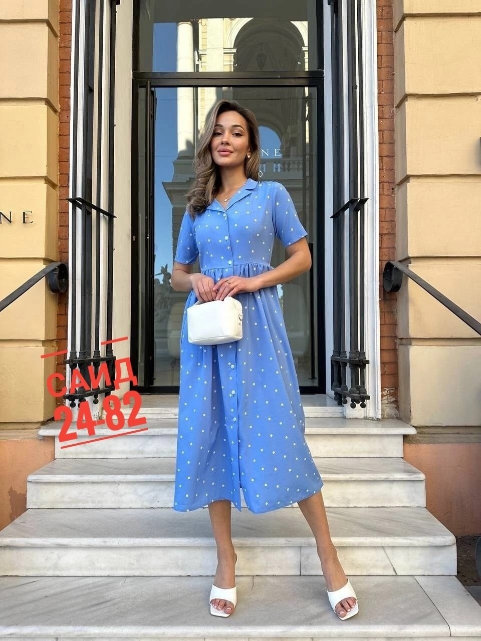 женское платье миди в горошек,женское платье ткань софт,платье миди,платье женская,стильное платье