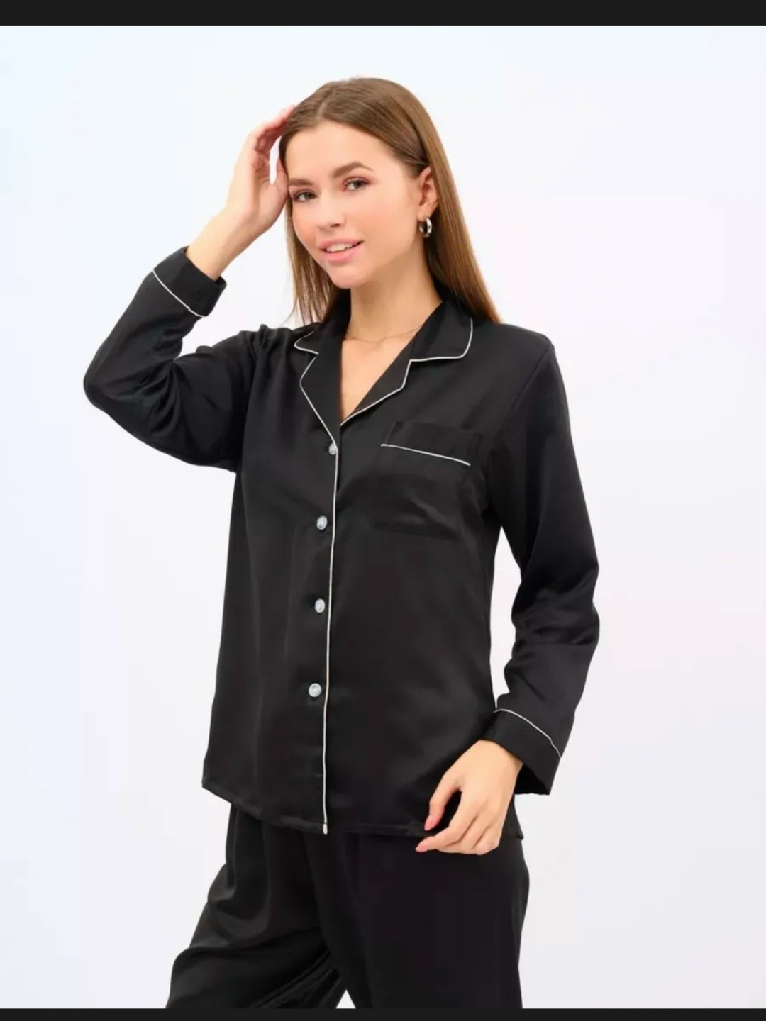 пижама женская miracle шелк черная 5xl,пижама женская малиновые сны kpu001b черная,черные атласные пижамы женские,пижама женская,женская шелковая пижама с брюками