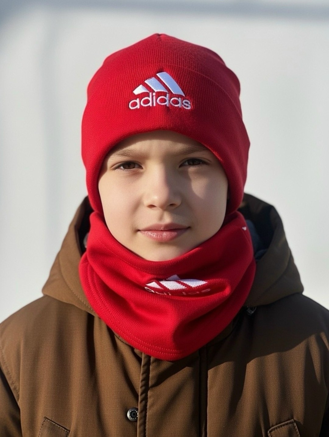 комплект шапка снуд,снуд адидас,снуд adidas,шапка и снуд,комплект шапка и снуд для мальчика