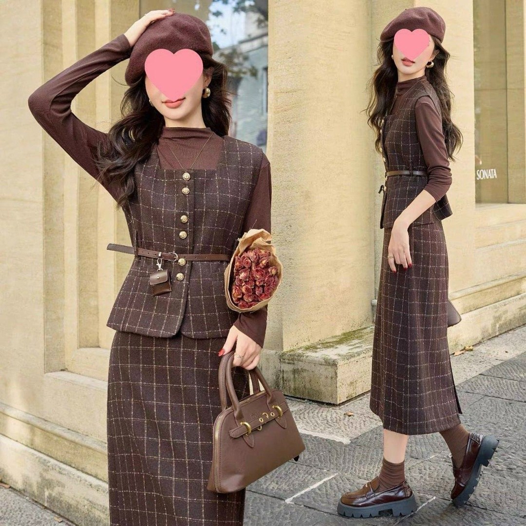 шерстяное платье,женские костюмы,сарафан,клетчатый костюм