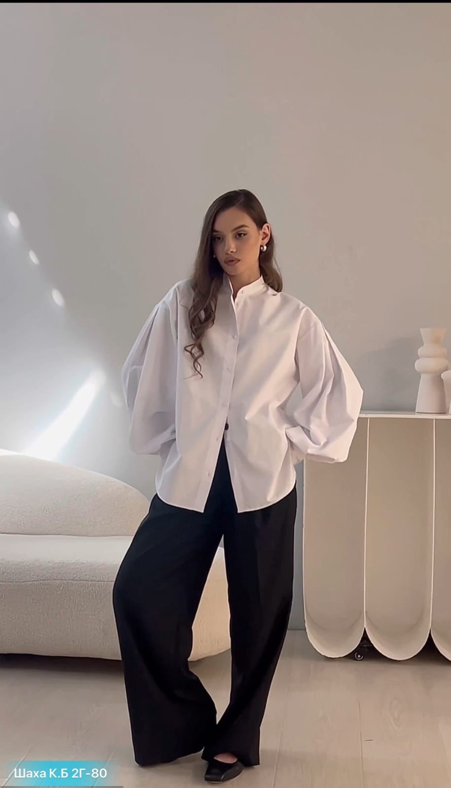 рубашка офисная оверсайз с пышными рукавами cassa marina,рубашка оверсайз с пышным рукавом белого оттенка,рубашка оверсайз с пышным рукавом olesa chugunova цвет белый,рубашка оверсайз с пышными рукава