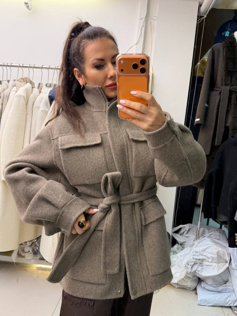 стильное пальто,женское свободное шерстяное пальто с поясом,женское шерстяное пальто с поясом,пальто с поясом,полупальто