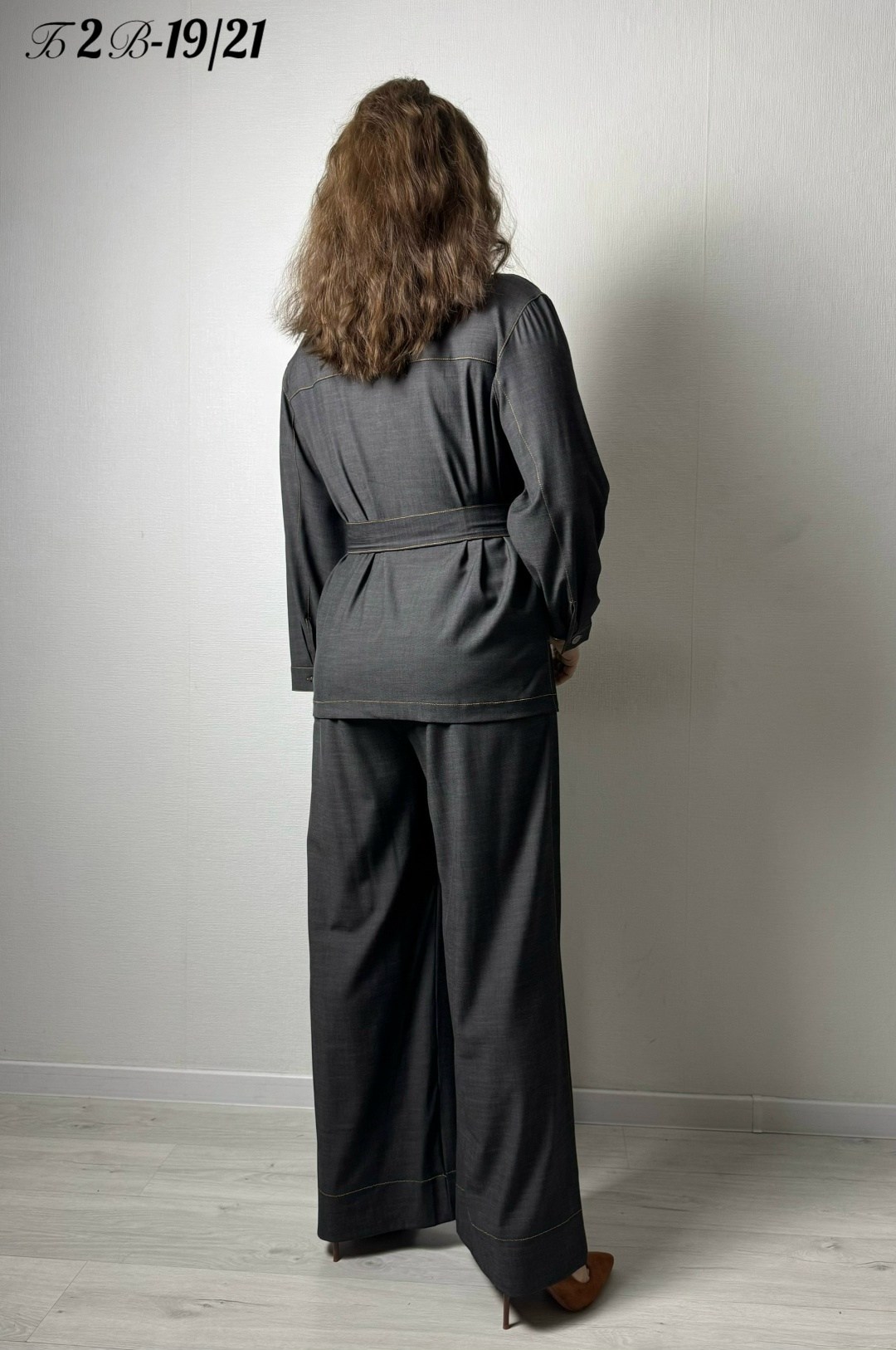костюм брючный vilena 1053 серый,женские брючные костюмы,костюм женский,брючный комплект,костюм с брюками