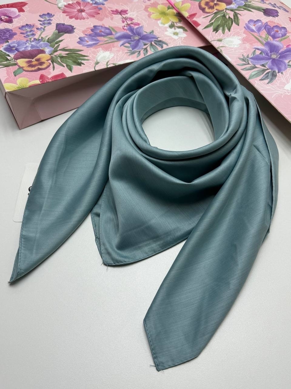 платки шелковые,платок женский однотонный,шелковый платок 100х100,платки шейный,платок диор черный