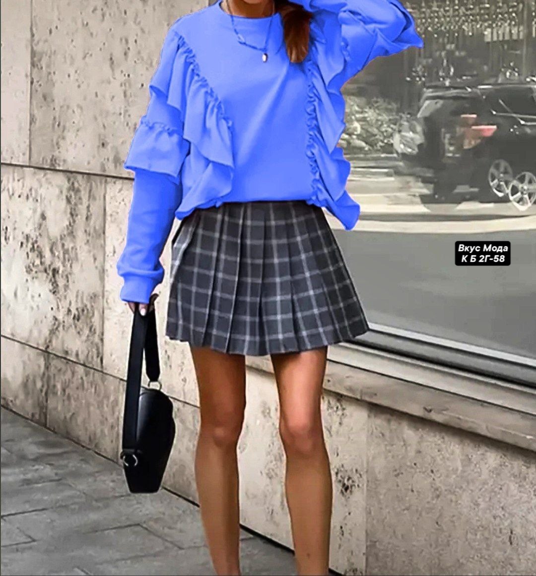 блузка с оборками,свитшот с рюшами,свитшот женская,кофта с воланами,свитшот с воланами оверсайз annusula 175558948