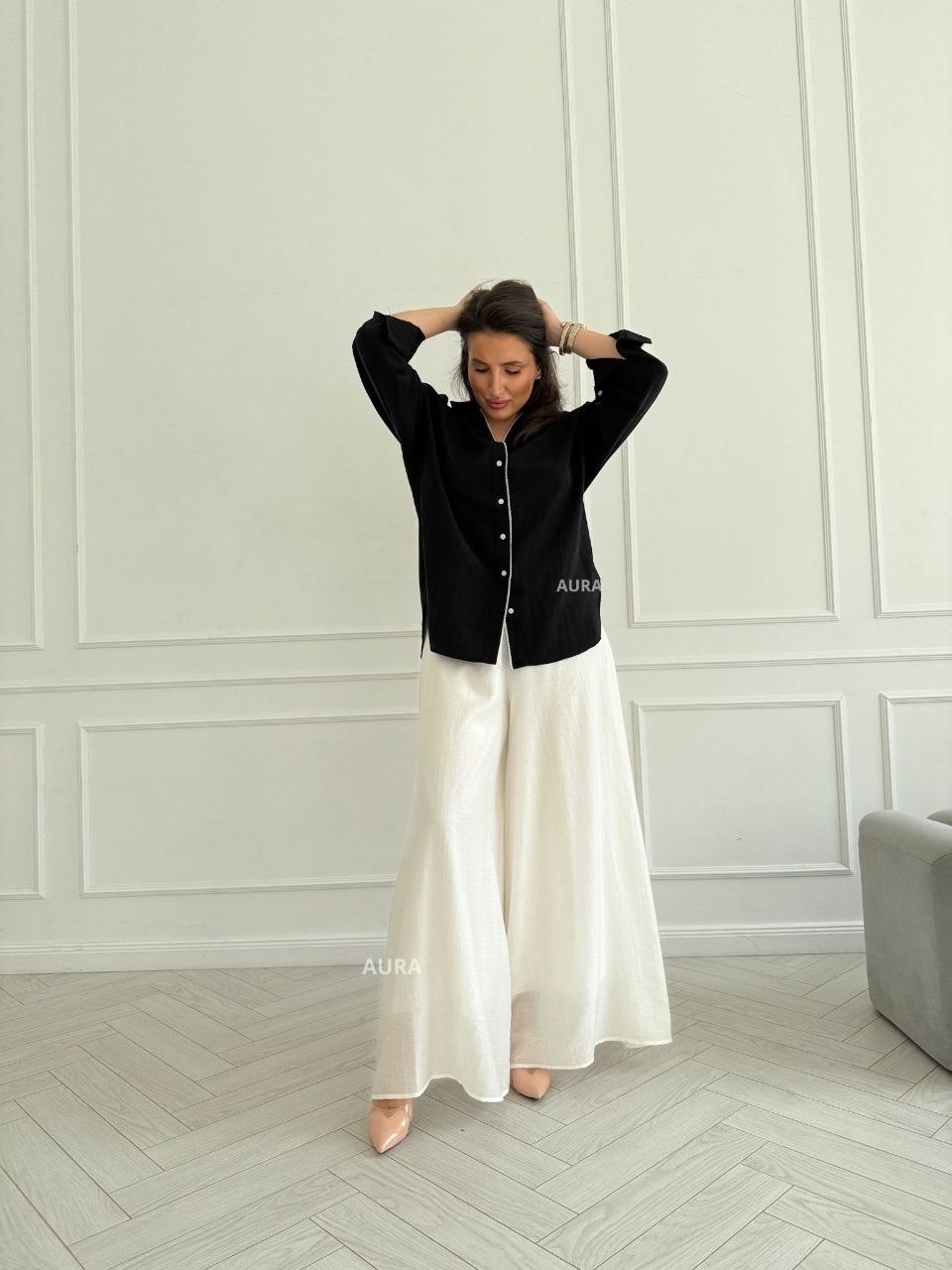 блузка стильная,женская кофта,широкие брюки,модная блузка,брюки палаццо