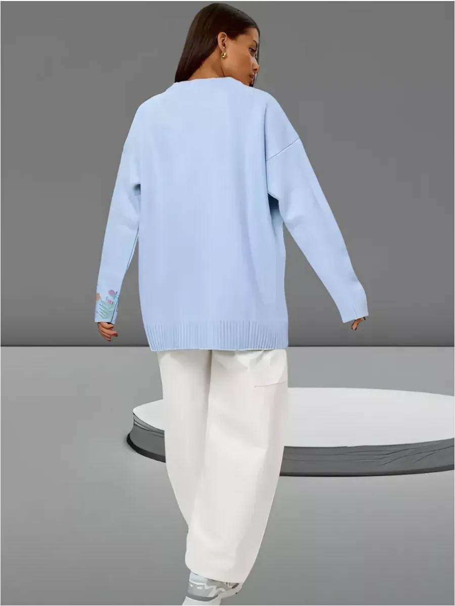 свитер оверсайз длинный с принтом tien brand,кофта оверсайз с принтом,кофта оверсайз нарядная,кофта оверсайз,свитер оверсайз с принтом