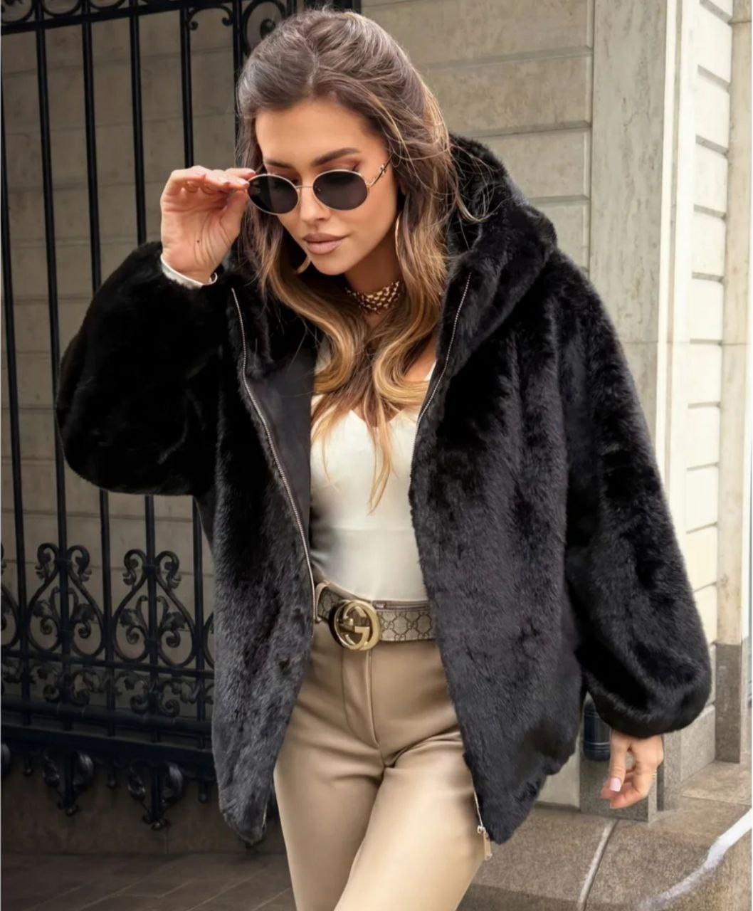 шуба искусственная экошуба зимняя с капюшоном (oversize) n&t store,норковая шуба,эко шуба искусственная женская короткая с капюшоном mogo,шубка,норковая шуба с капюшоном