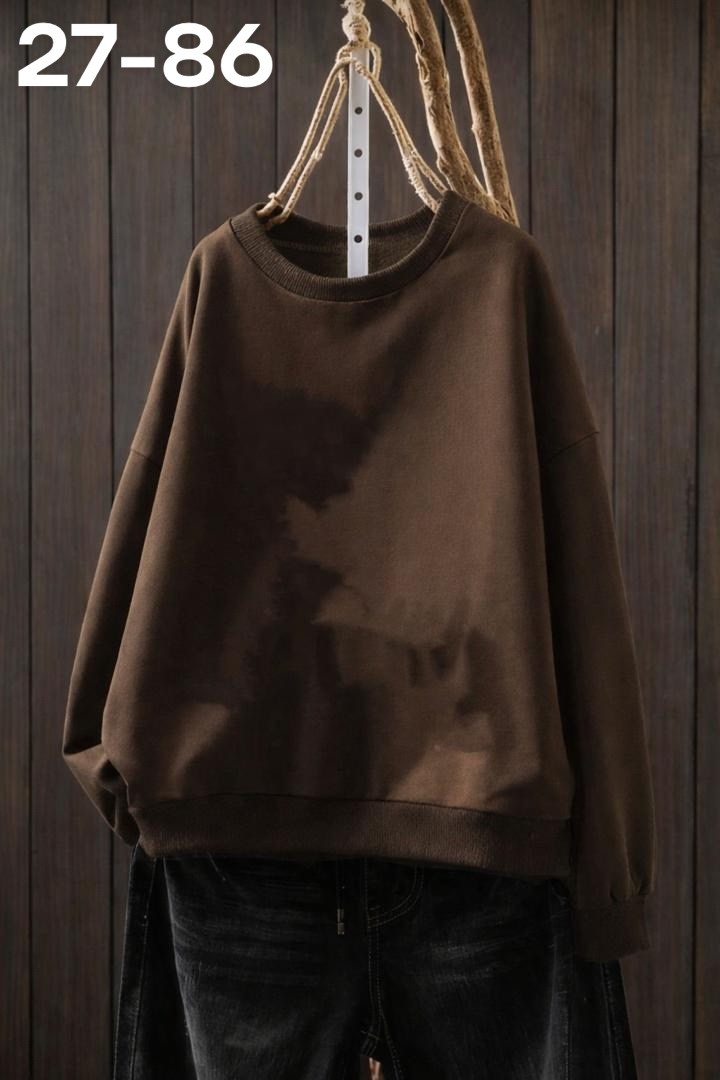 свитшот женская,коричневый свитшот,оверсайз свитшот,одежда толстовка,однотонная толстовка