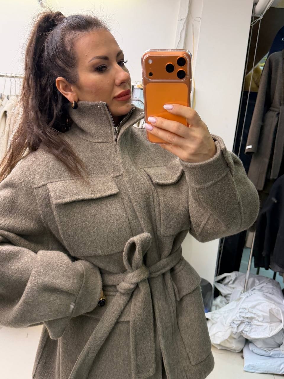 стильное пальто,женское свободное шерстяное пальто с поясом,женское шерстяное пальто с поясом,пальто с поясом,полупальто