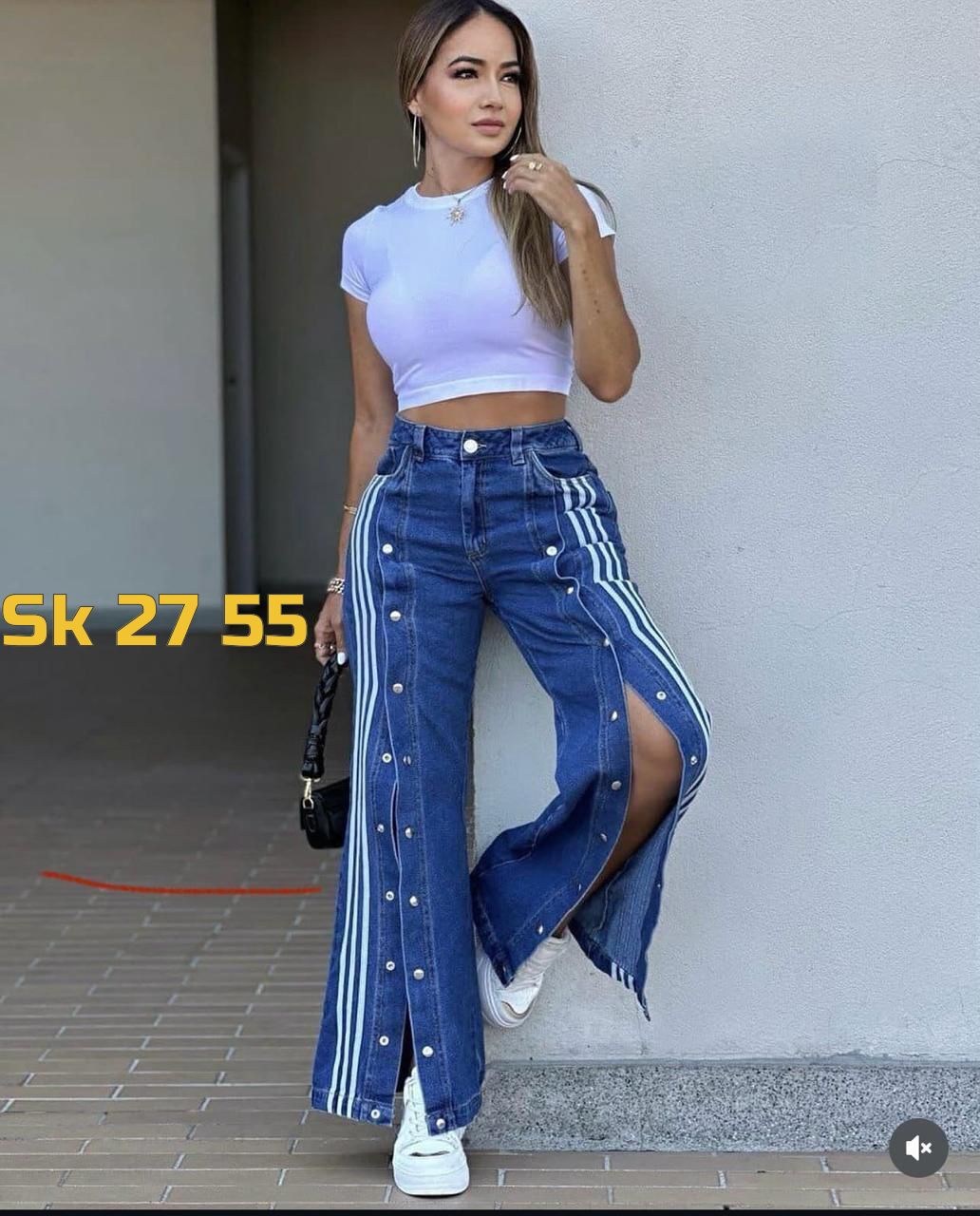 модные джинсы,джинсовые широкие брюки,джинсы комбинированные,джинсы спортивные,джинсы с полосками