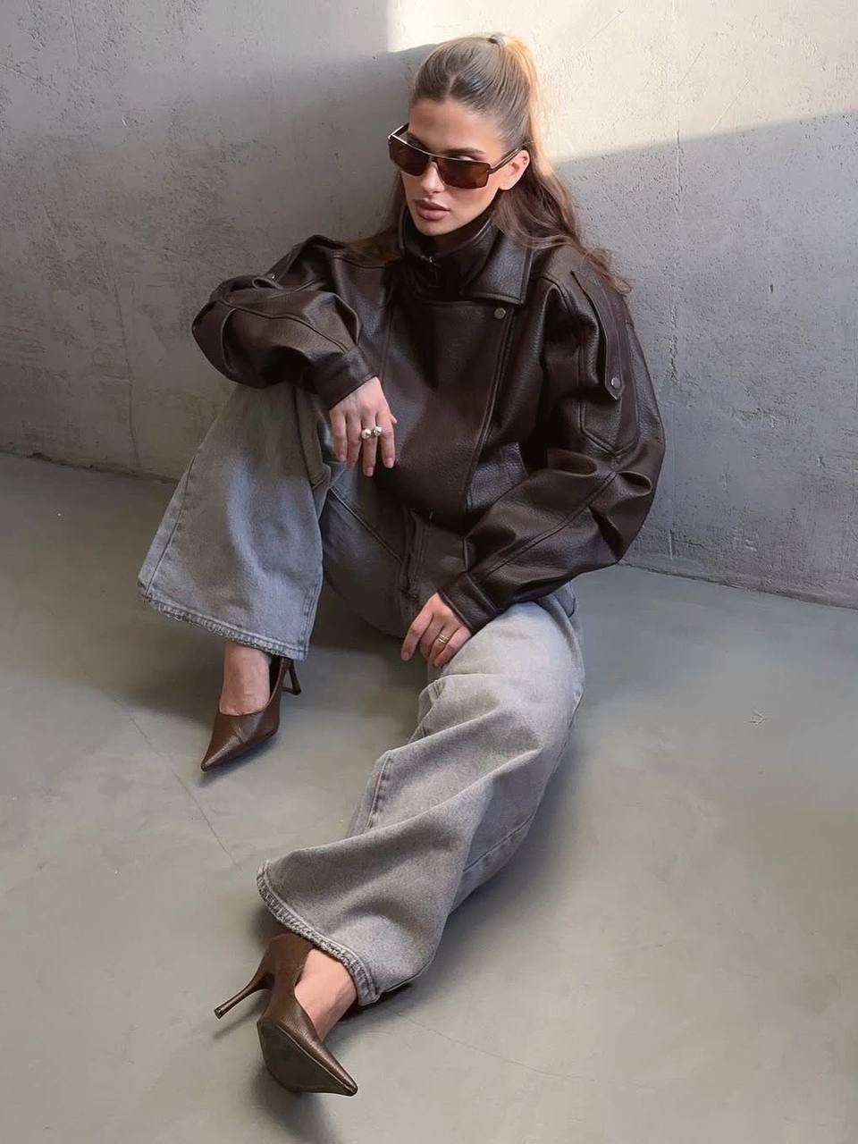 кожаная куртка оверсайз refulgence,кожаная куртка oversize,куртка косуха женская из экокожи оверсайз,кожаная куртка оверсайз,повседневная куртка