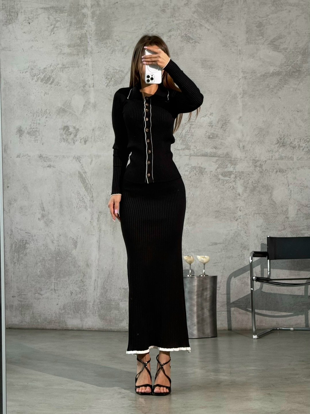 трикотажное платье лапша naox 252918919,трикотажное платье лапша naox цвет черный,платье трикотажное лапша с воротником sila_style,платье лапша,платье трикотажное лапша