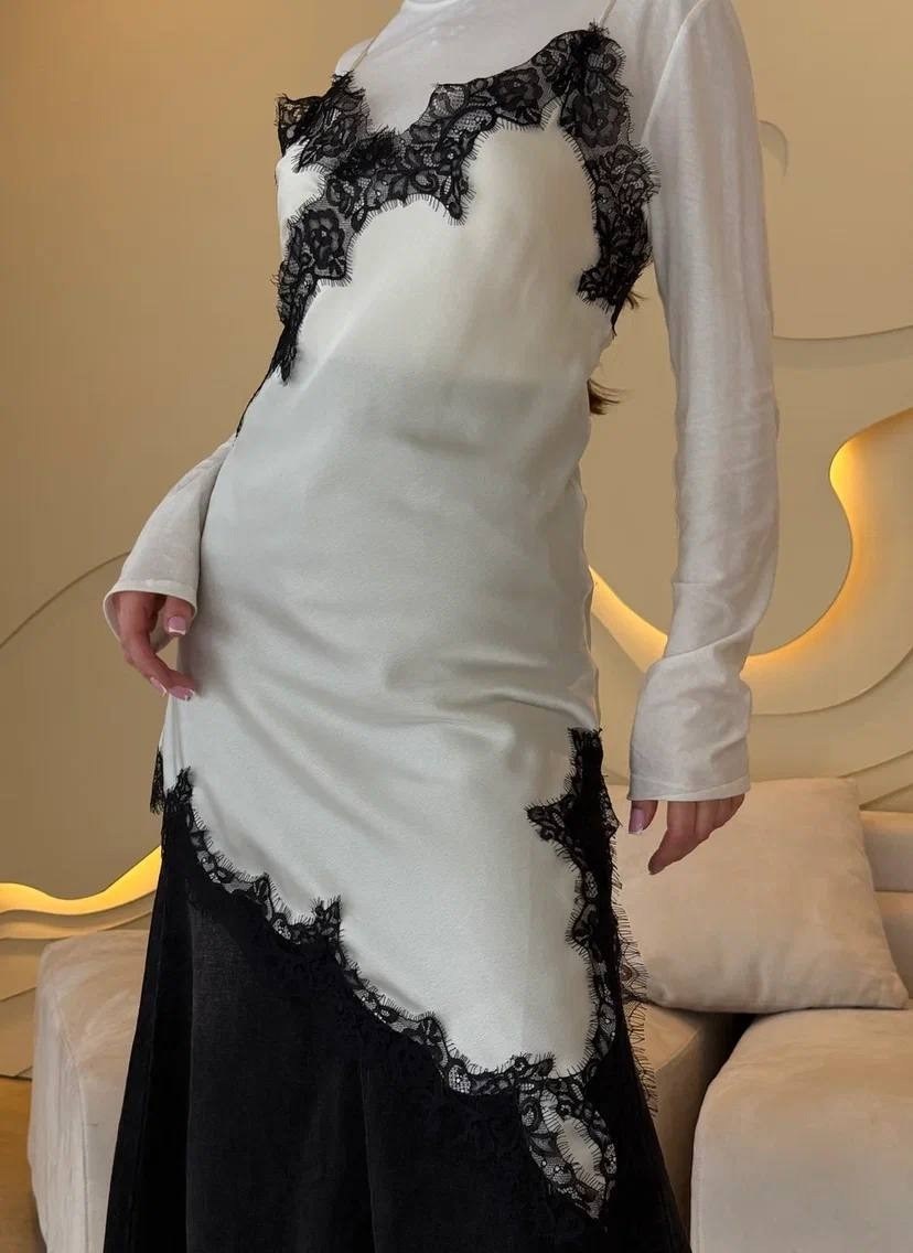 юбка ассиметричная с кружевом identica,высокая мода,платье стиль,юбка с кружевами