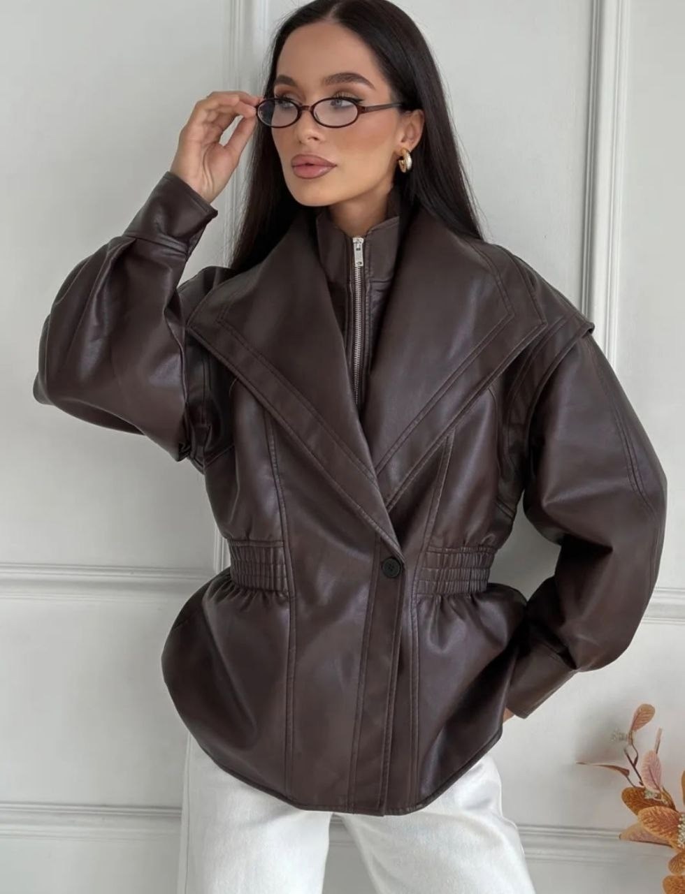 кожаная куртка,куртка из экокожи,куртка косуха,косуха оверсайз,кожаный бомбер