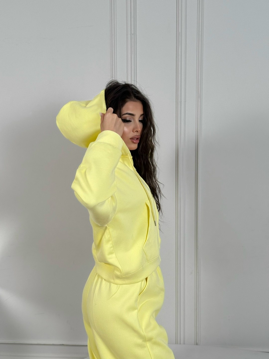 костюм спортивный,костюм желтый,костюм женский,спортивный костюм женский,спортивный костюм укороченный зип sanny