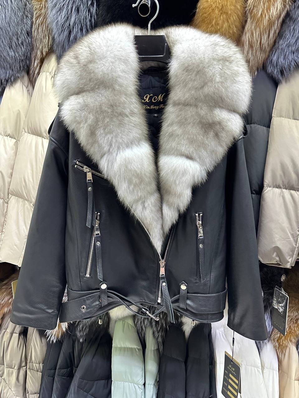 куртка натуральная кожа с песцом,куртка натуральная кожа мех песец,куртка кожаная с мехом,куртка натуральная кожа мех чернобурка,кожаная куртка с мехом песца